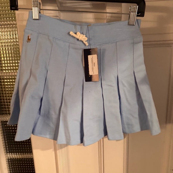 NWT Polo Ralph Lauren Big Girls Pleated Mesh Drawstring Skort Bluebell L (12-14) - Picture 2 of 11